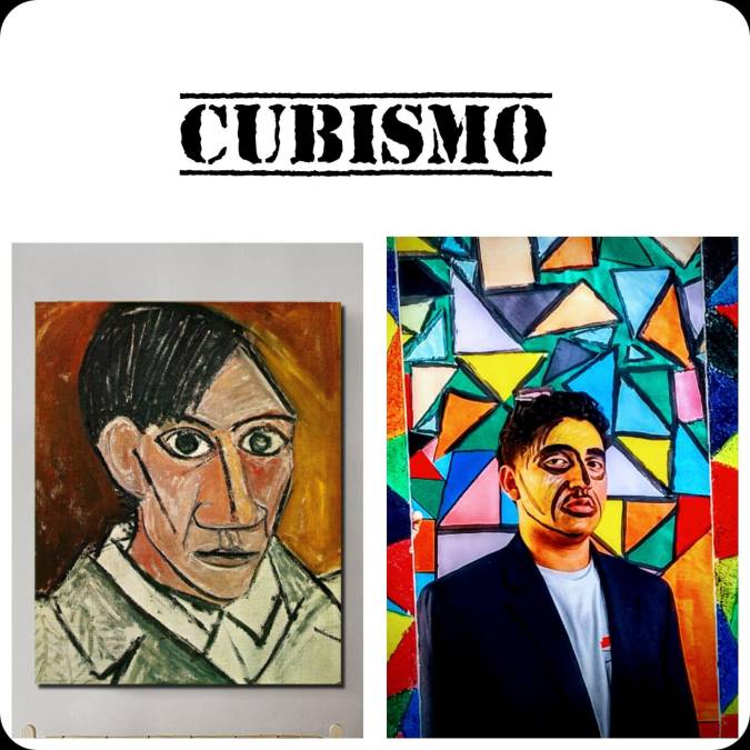 El estudiante Sebastián Duarte representó Cubismo el Movimiento artístico del Cubismo. 