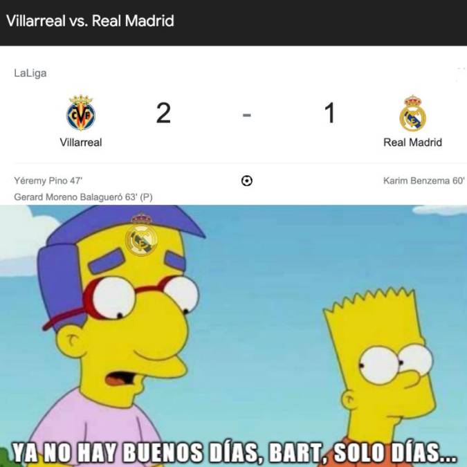 La caída del Real Madrid ante Villarreal desató las burlas en las redes sociales.