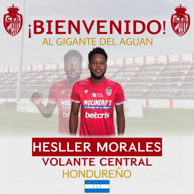 El mediocampista Hesller Morales es nuevo jugador de la Real Sociedad de Tocoa. En su momento fue parte del Platense.