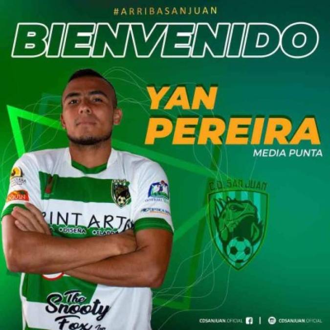 Yan Pereira: Delantero colombiano que fue fichado por el San Juan de la Liga de Ascenso.
