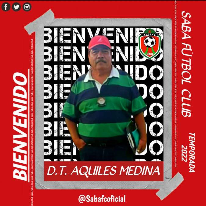 El experimentado entrenador hondureño David Aquiles Medina fue anunciado como director técnico del equipo Sabá FC de la Liga de Ascenso