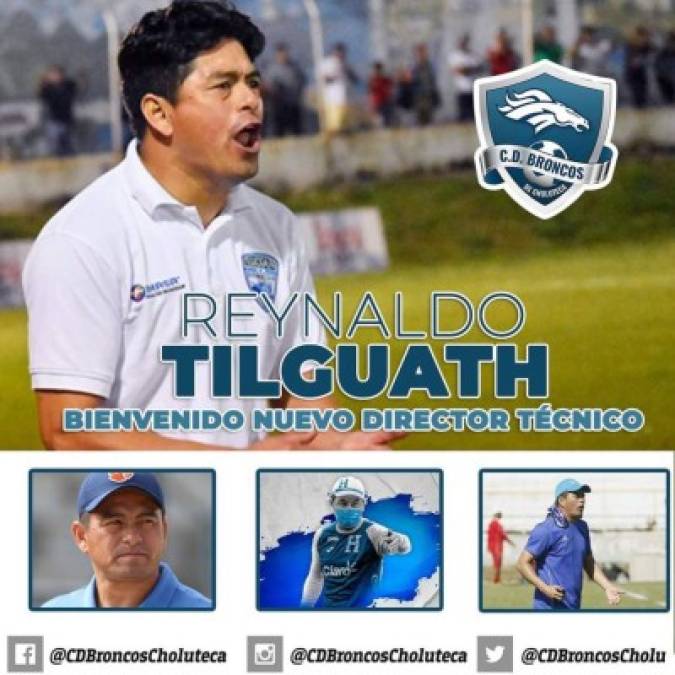 Reynaldo Tilguath: Ha sido anunciado como nuevo entrenador del CD Broncos de la Liga de Ascenso. En la última campaña descendió con Real de Minas.