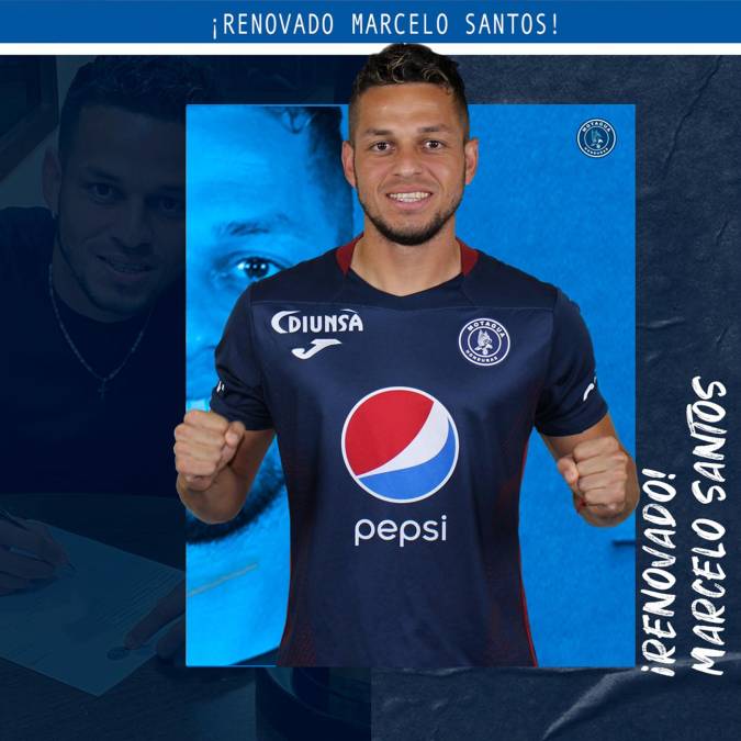 El campeón Motagua hizo oficial la renovación del defensor Marcelo Santos.