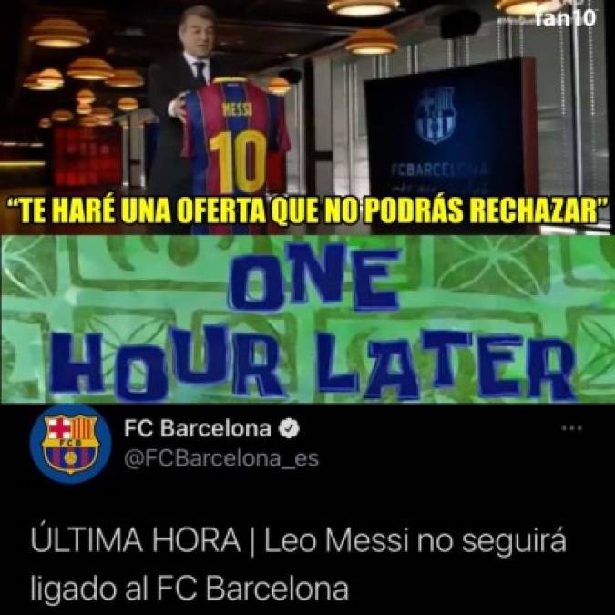 ¡Explotaron las redes sociales! Los memes de la salida de Messi del Barcelona: 'Pobre Kun Agüero”