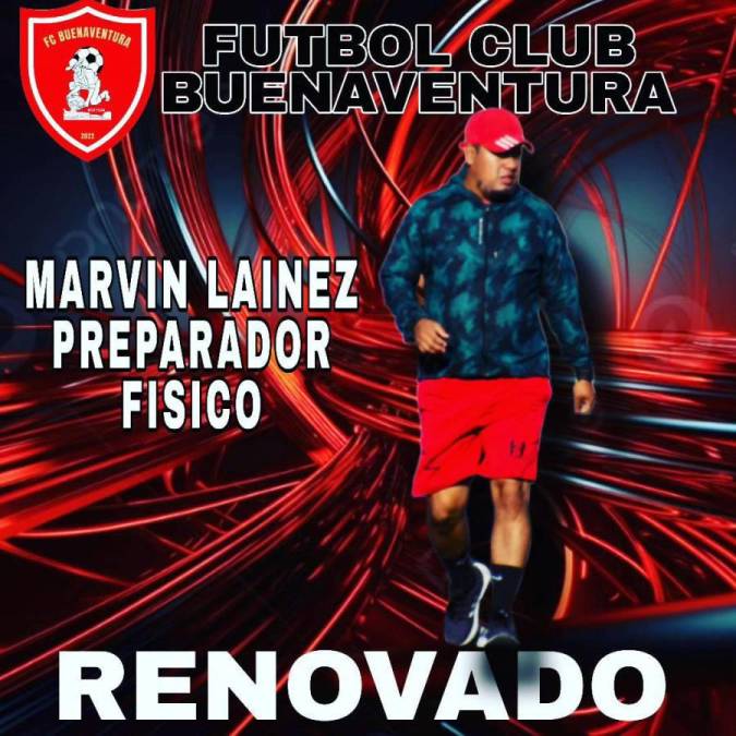 También el preparador físico Marvin Laínez se mantiene en las filas del FC Buenaventura.