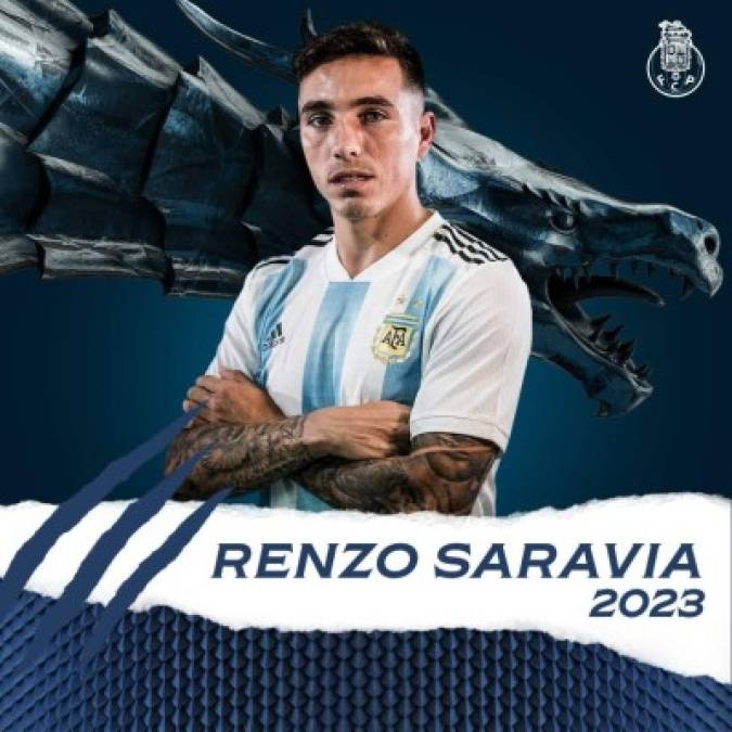 El Porto anunció al argentino Renzo Saravia como su nuevo refuerzo para el lateral derecho. Pagará 5 millones de euros brutos por su pase. El neto se dividirá entre Racing, actual club, y Belgrano, que tenían la mitad del pase cada uno.