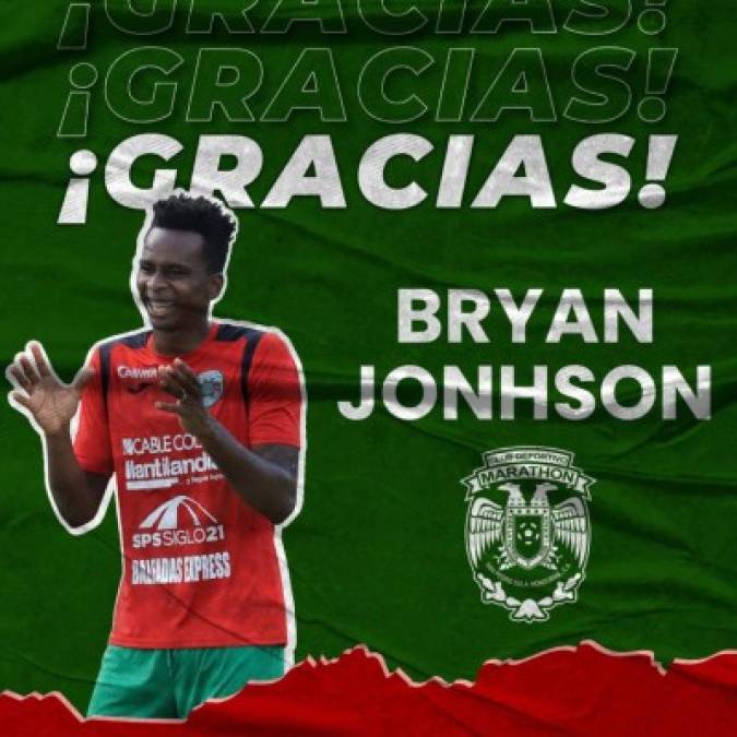Bryan Johnson: Para sorpresa de muchos, el defensor hondureño fue dado de baja en el Marathón de cara a la próxima campaña. Lllegó a los verdes en 2017, en donde disputó más de 80 partidos con el club. Ganó el campeonato en el 2018 bajo el mando de Vargas.