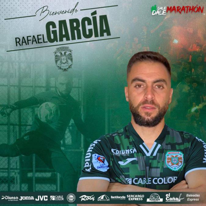 El uruguayo Rafael García (32 años) es nuevo portero del Marathón. Tiene experiencia en Centroamérica, donde salió campeón con el Alianza de El Salvador, también jugó en el Municipal y Xelajú de Guatemala. Llega a cubrir el puesto que dejó vacante Denovan Torres.