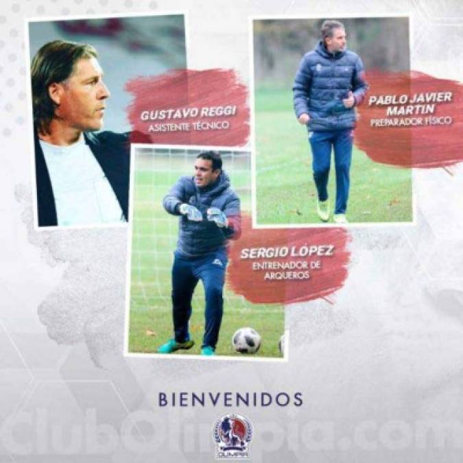 Gustavo Reggi como asistente técnico, Pablo Martín de preparador físico y Sergio López de entrenador de arqueros integrarán el cuerpo técnico de Pedro Troglio en el Olimpia para la próxima campaña.