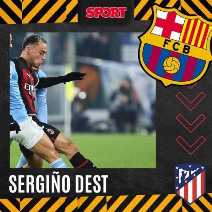 Según Diario Sport, Sergiño Dest regresaría al Barcelona luego de estar en el Milan pero informa que el Atlético de Madrid estaría atento a su situación.