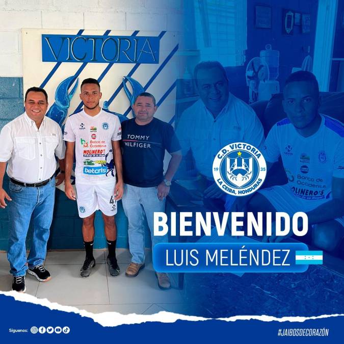 El Victoria anunció el fichaje del centrocampista Luis Meléndez, quien llega procedente del Vida.