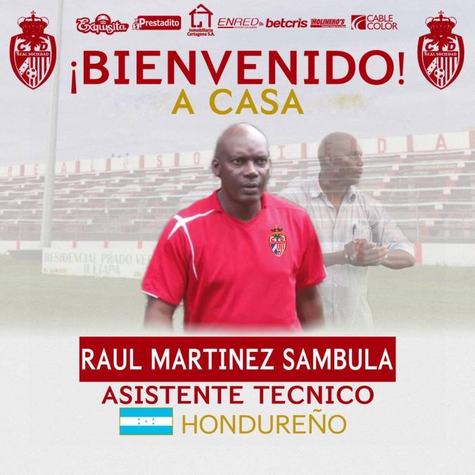 El entrenador hondureño Raúl Martínez Sambulá ha sido confirmado por la Real Sociedad como asistente técnico del argentino Luis Américo Scatolaro.