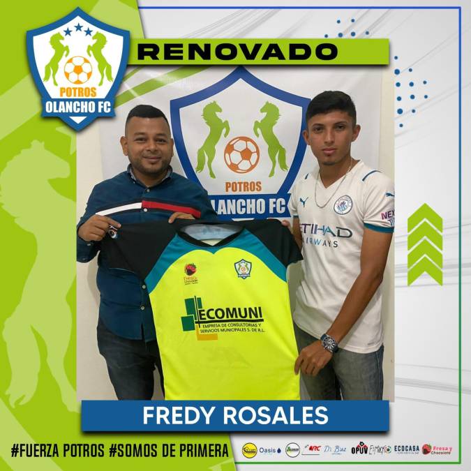 El Olancho FC terminó con sus renovaciones ampliando el contrato del futbolista Fredy Rosales.