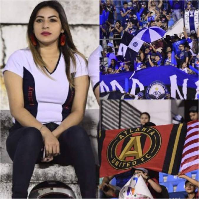 Un bonito ambiente se ha vivido en el estadio Olímpico para el duelo Motagua vs Atlanta United por la Concachampions. Aficionados azules no dejaron solo a su equipo,bellas chicas llegaron al recinto deportivo e inclusive el club de la MLS recibió apoyo. Fotos Yoseph Amaya y Edwin Romero.