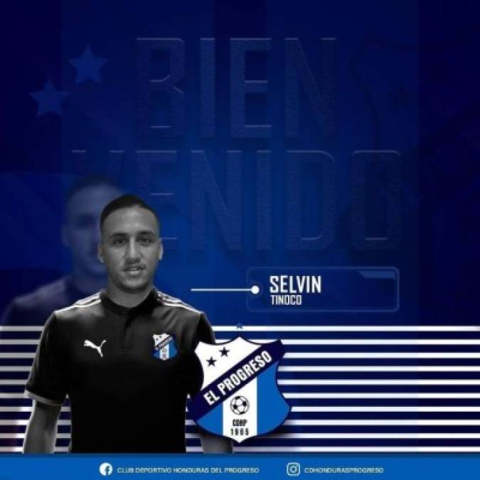 Selvin Tinoco: Lateral derecho que fue anunciado como nuevo jugador del Honduras Progreso.