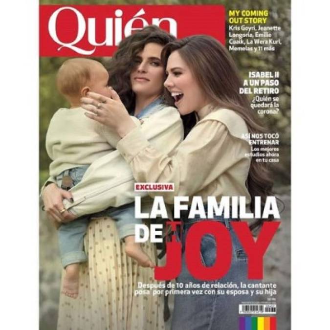 El bebé fue finalmente una niña a la que llamaron Noah y que su famosa mamá acaba de presentar en público posando para la revista Quién junto a su pareja, Diana Atri, en la primera portada de una revista mexicana que muestra una familia formada por dos mujeres.