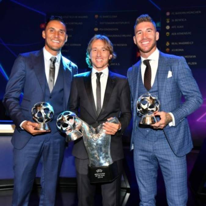 El Real Madrid se llevó los premios en la Gala de la UEFA: Keylor Navas, Luka Modric y Sergio Ramos.