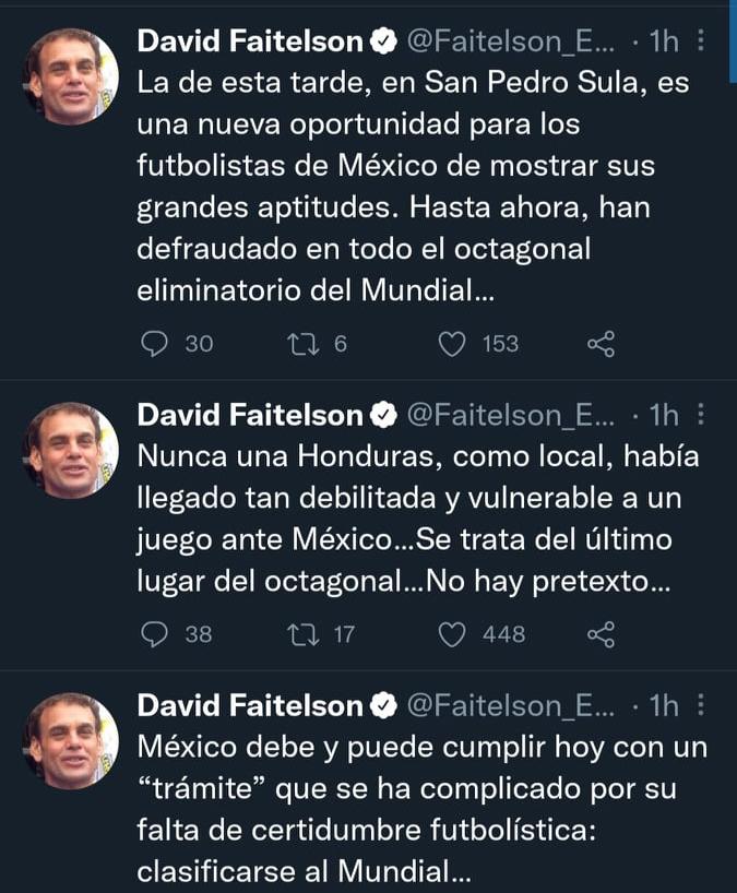 Los comentarios de David Faitelson en la previa del Honduras - México.