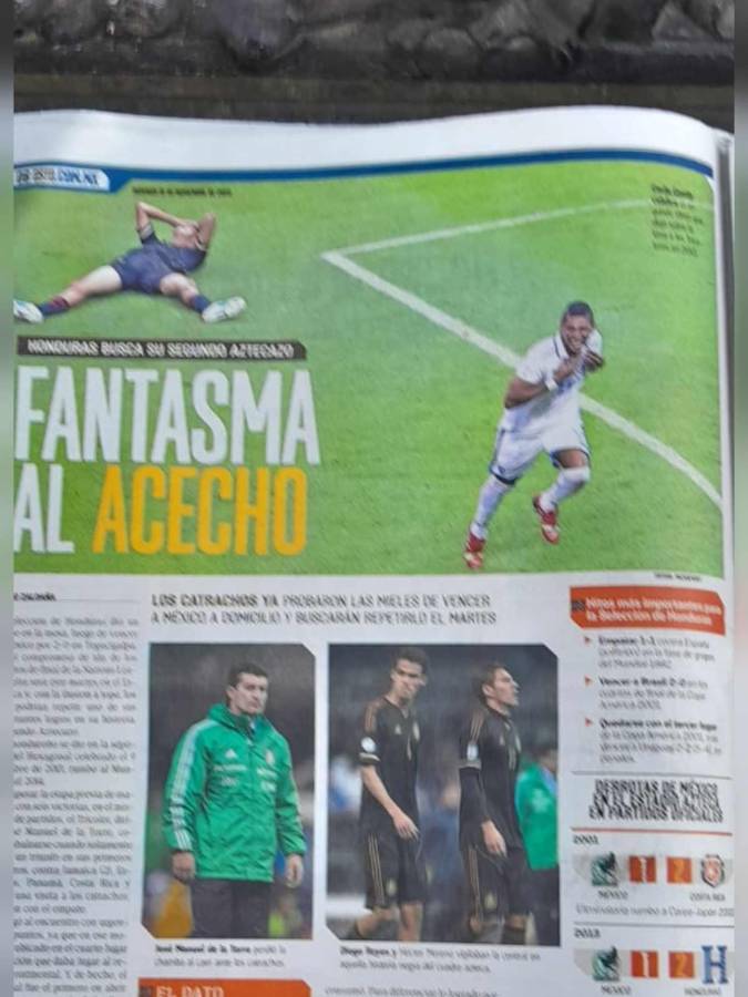 El Diario Esto de México: “Fantasma al acecho”, en alusión al Aztecazo que amenaza Honduras con darle una vez a México como en el 2014.