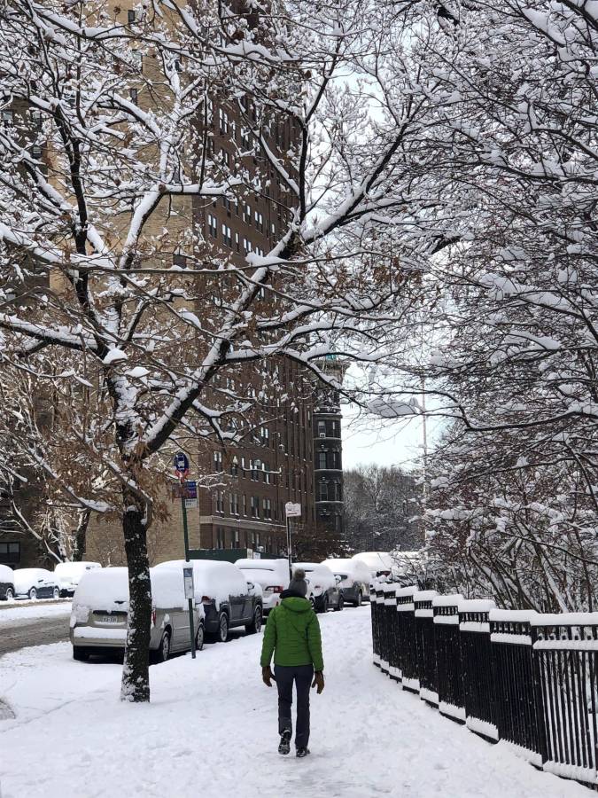 La ciudad de Nueva York amanece cubierta con la primera nieve del año