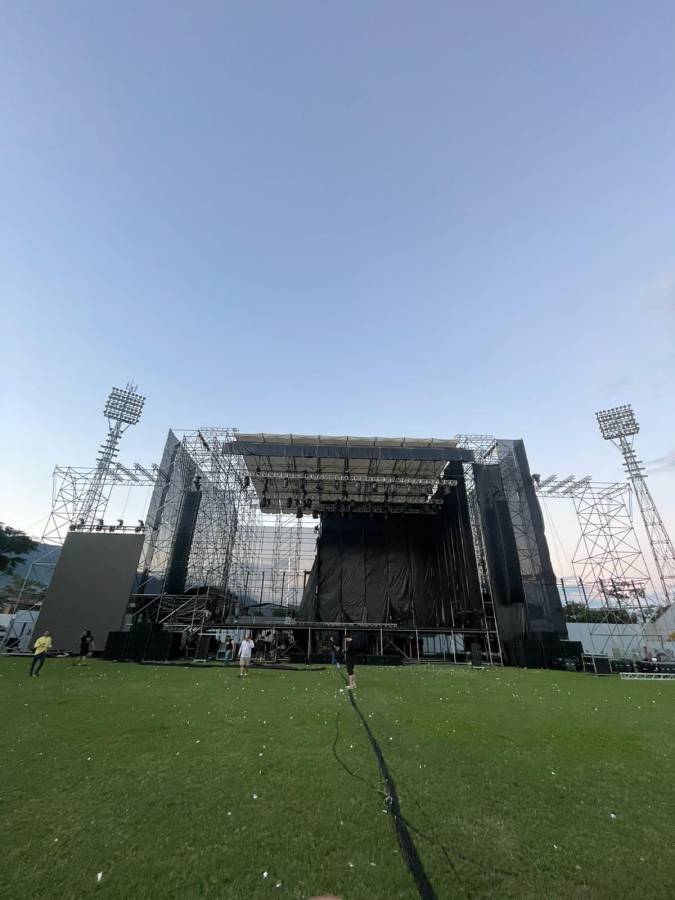 Así luce este domingo el escenario en el estadio Francisco Morazán.