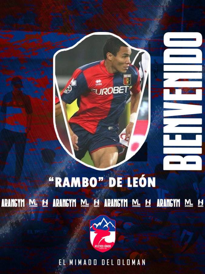 El Atlético Júnior de la Liga de Ascenso anunció el fichaje de Rambo de León.