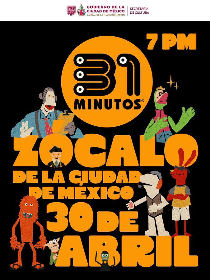 Concierto gratis de 31 Minutos en el Zócalo: fecha, hora y detalles