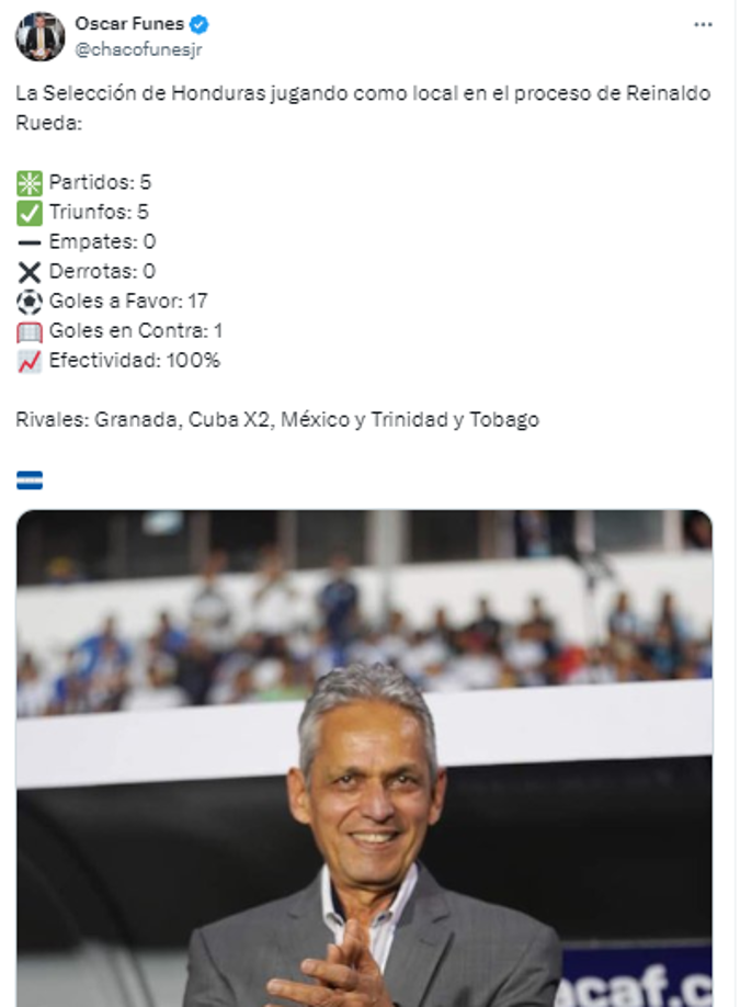 Oscar Funes por su parte destacó los partidos de la Selección de Honduras jugando como local.