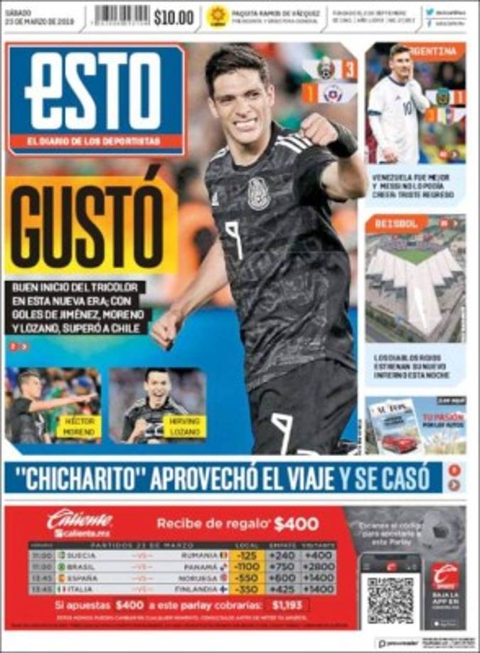 La prensa de México quedó a gusto con el debut del Tata MARTINO.