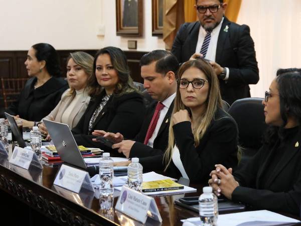 La comisión especial del Congreso Nacional de Honduras durante la audiencia de juicio político.