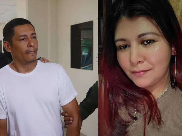 Edwin Alexander Hernández, acusado del feminidio agravado de su esposa, Vianka Ninoska García López, a su llegada a los juzgados de San Pedro Sula.
