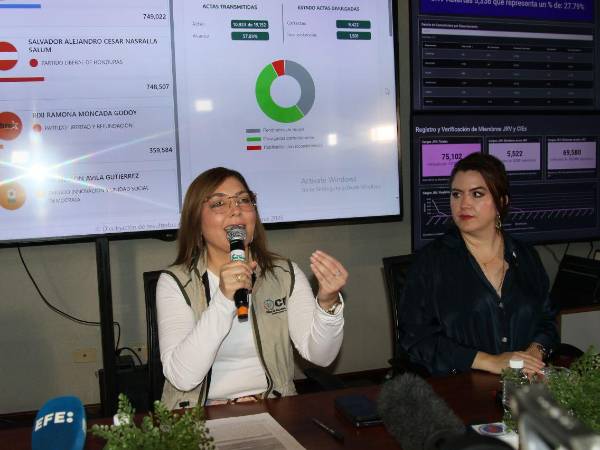 Ana Paola Hall y Cossette López, consejeras del Consejo Nacional Electoral (CNE).