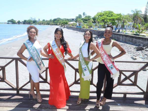 Destereen Gonzáles, reina del Carnaval; Kimberly Rosales reina de la Feria; Karla Ramírez, reina del aniversario de La Ceiba y Shirley James, reina del Turismo