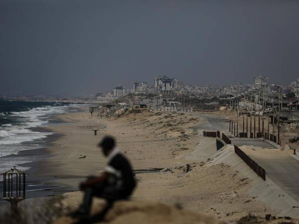 Ciudad de Gaza, vista desde la carretera Al Rashid desde el sur de la Franja de Gaza, 31 de agosto de 2024.