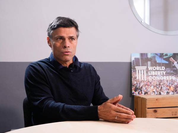 Leopoldo López durante la entrevista con EFE.