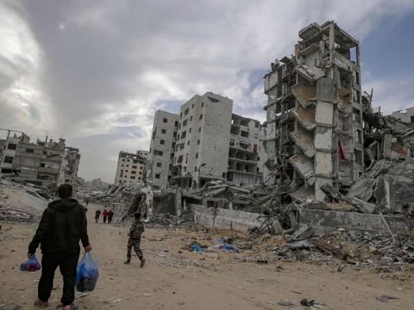 Edificios destruidos en Gaza.