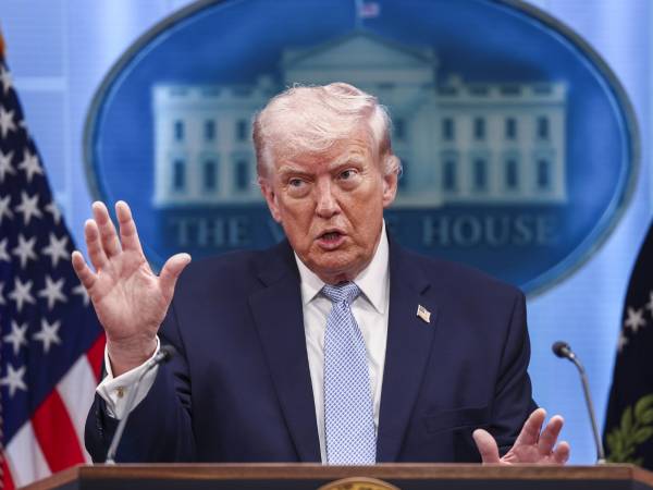 El presidente de Estados Unidos, Donald Trump, en conferencia de prensa.
