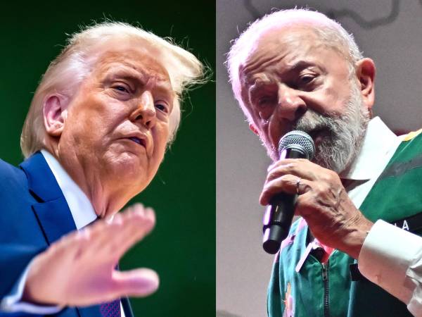 Combo de fotografías de archivo del presidente de Estados Unidos, Donald Trump (i), y el presidente de Brasil, Luiz Inácio Lula da Silva (d). EFE/ ARCHIVO