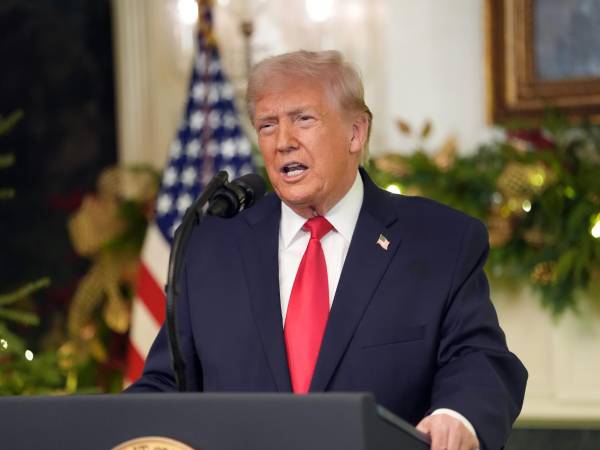 El presidente estadounidense, Donald Trump, pronuncia un discurso oficial.