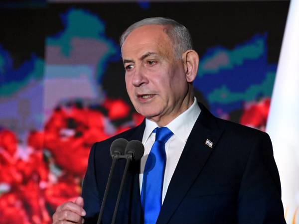 El primer ministro israelí, Benjamin Netanyahu, el pasado 5 de octubre durante un discurso en el Monte Herzl de Jerusalén. EFE/EPA/DEBBIE HILL / POOL