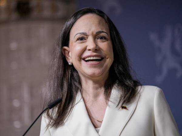 La laureada con el Premio Nobel de la Paz la opositora venezolana Maria Corina Machado.