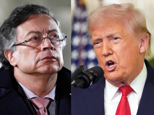 Combo de fotografías de archivo que muestra al presidente de Colombia, Gustavo Petro (i), y a su homólogo de Estados Unidos, Donald Trump.