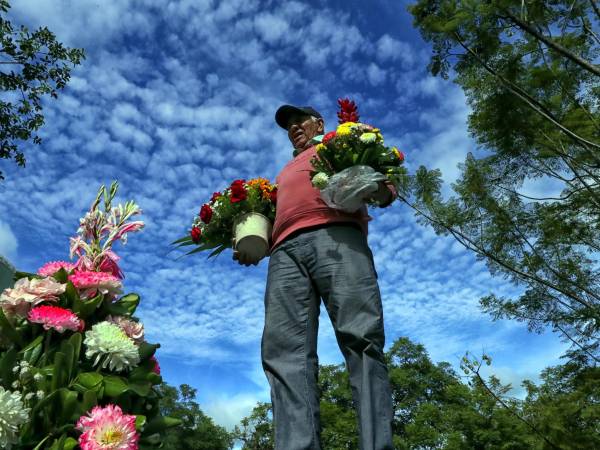 Los hondureños acudieron este domingo a los cementerios del país para conmemorar el Día de los Difuntos, con flores, arreglos y música para honrar a sus seres queridos, una jornada que además moviliza a vendedores y trabajadores que aumentan sus ingresos en estas fechas. Gustavo Amador / EFE
