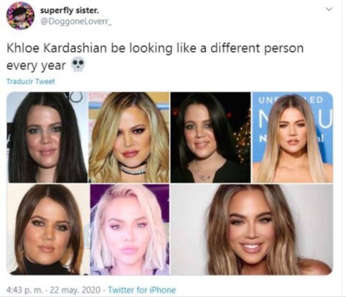 Las reacciones y memes en redes sociales estuvieron a la orden del día. 'Khloé Kardashian se ve como una persona diferente cada año', escribió un usuario en Twitter.