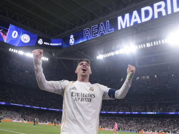 Fede Valverde fue el autor de los tres goles del Real Madrid ante el Manchester City.