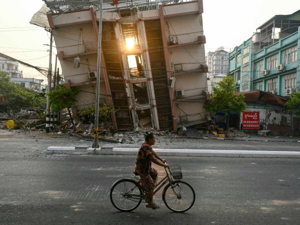 Un terremoto que azotó Myanmar el 28 de marzo causó graves daños en Mandalay, cerca de su epicentro. (Sai Aung Main/Agence France-Presse — Getty Images)