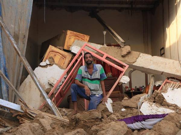 Destrozos causados por las inundaciones.