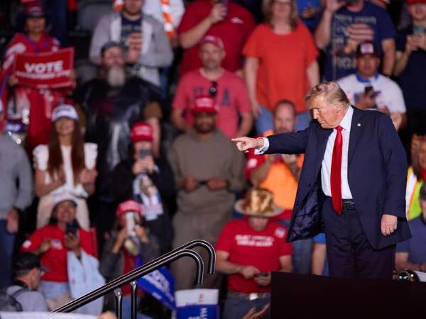 El exmandatario estadounidense, Donald Trump, durante un evento de campaña en Pensilvania.