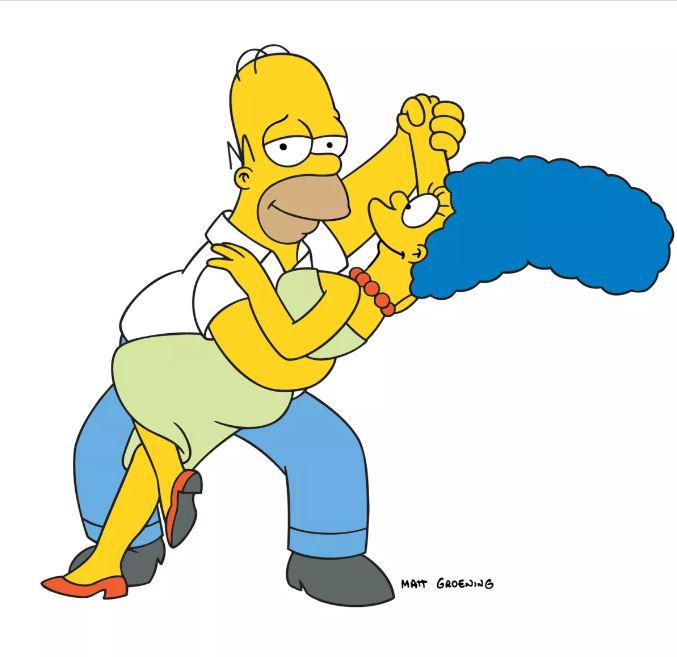 Homero y Marge, una de las parejas animadas más queridas de la TV.