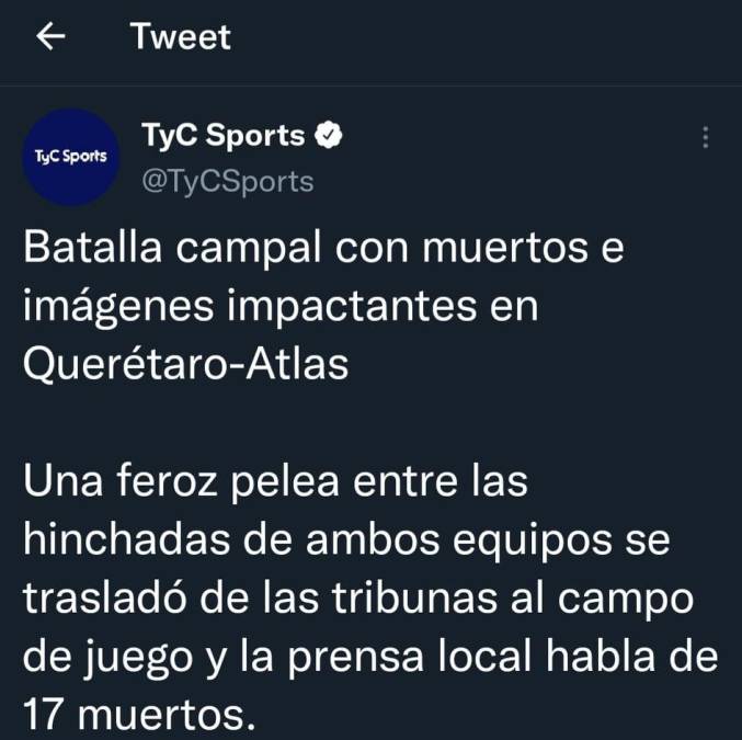 TYC Sports de Argentina.